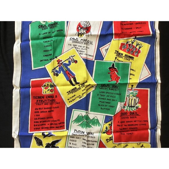 Welsh Recipes Tea Towel Vintage Kitchen Towel - Picture 4 of 9